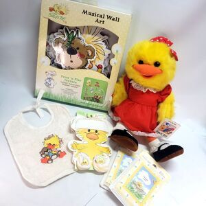 Little Suzy's Zoo Baby Lot Wall Art thank you cards cap booties Bib Plush duck